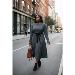 J.Crew Women's Gray Long Sleeve Knit Dress Size 12